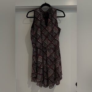 White House Black Market Black and Pink Halter Mini Dress - worn once